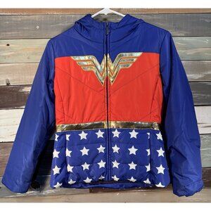 FUN WEAR Comics DC Wonder Woman Girls Puffer Puffy Jacket Size 10 NWT